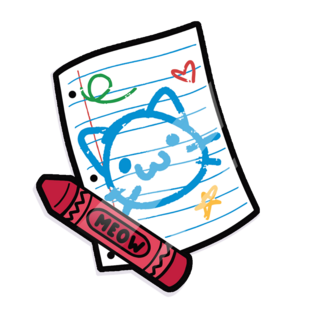 Crayon Kitty Doodle Enamel Pin