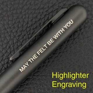 Custom Laser Engraving on MARKSMITH BLACK Ti MATTE HIGHLIGHTER body