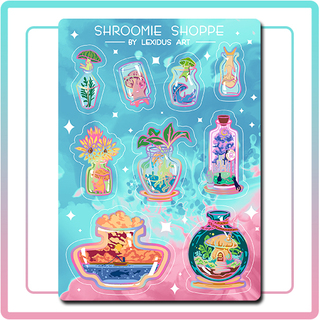 NEW Holographic Sticker Sheet - Shroomie Shoppe 1