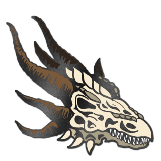 Adult Dragon Skull pin - Haunted