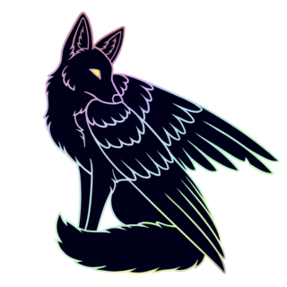 Holographic Crow Fox Sticker