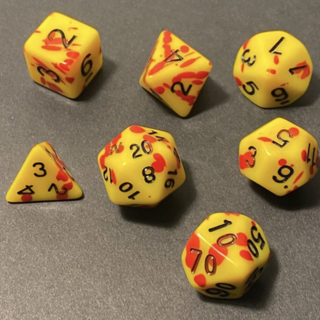 Mork Borg / Forbidden Psalm Heavy Gore Blood Splatter Dice Set