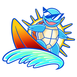 💙 Early Bird pin: Surfing Turtle (regular variant)