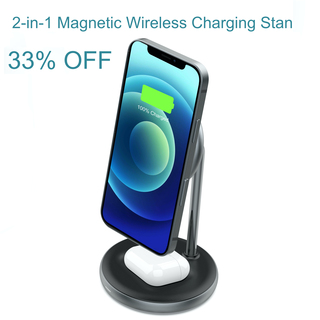 2-in-1 Magnetic Wireless Charger for iPhone 12 & AirPods