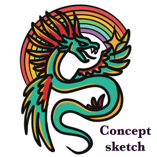 Aztec Quetzalcóatl 3" XL pin