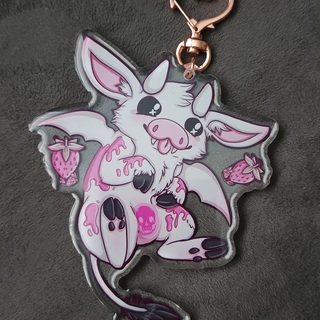 Strawberry Vampire Cow Double-sided Keychain