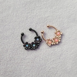 Sakura Septum Ring - Clip-On Plated Jewelry