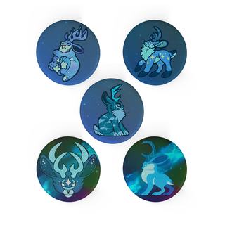 Blue Moon Jackalope Button Set