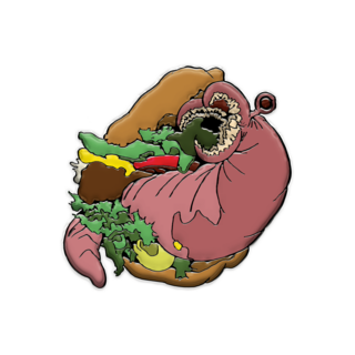 'Worm Burger' Enamel Pin