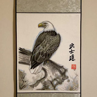 Original Painting Wall Scroll - Sky Warrior - Bald Eagle