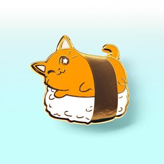 Enamel Pin Salmon Sushi Cat