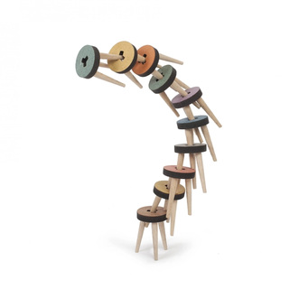 Los Taburetes: Wooden Stool Stacking Art Toy from Spain