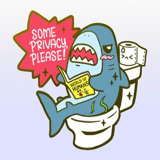 Enamel Pin Some Privacy Please! Shark