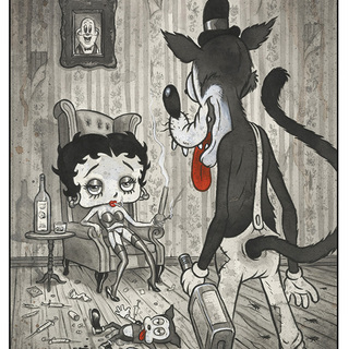 BETTY AND THE WOLF 12X16 PRINT by Frank Forte