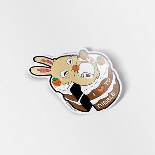 Vinyl Sticker Carrot Cake Bunny