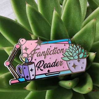 Fanfiction reader enamel pin