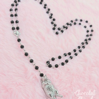 Obsidian Cat Memories Necklace