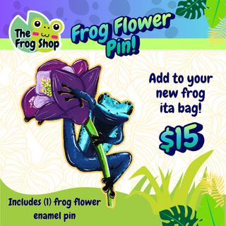 Frog and Flower Enamel Pin