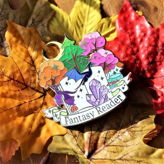 Fantasy Reader enamel pin