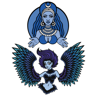 Both Harpy + Egyptian Goddess Nut XL pins