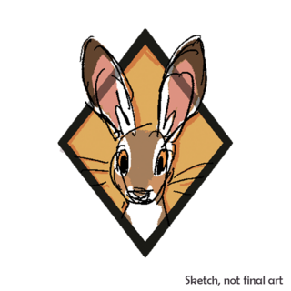 Hare portrait pin + sticker