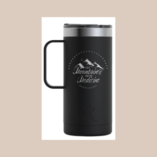 RTIC 16 OZ Travel Coffee Mug: Mountains are my Medicine Logo