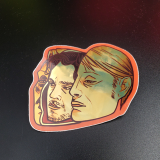 Hannibal 'Split Head' gold metallic sticker
