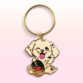 Keychain "I Love U" Golden Retriever