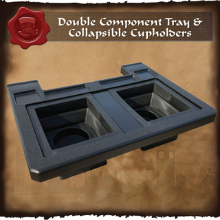 Premium Double Cup Holder & Component Tray w/center cutout