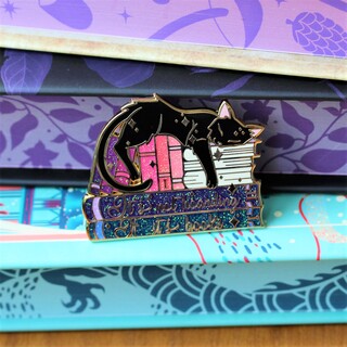 Its not hoarding if it's books enamel pin