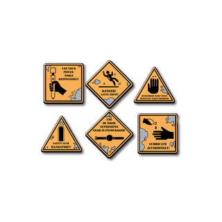 O.S.H.A. "Safety" Signs Stickers (Set of 6)