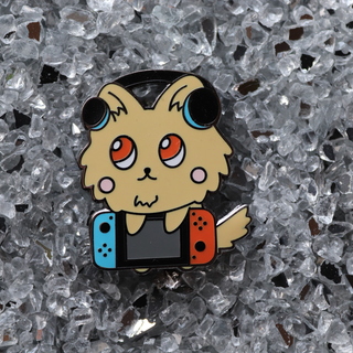 Neon cat gaming pin