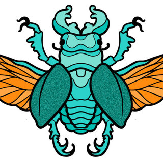 Beetle GLITTER Enamel Pin