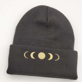 Lunar phases beanie