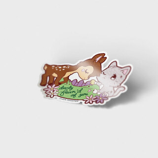 Vinyl Sticker Deerly Fawn’d of You Cat