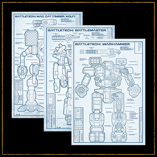 Classic 'Mech Blueprint Set - WarHammer, BattleMaster and Mad Cat