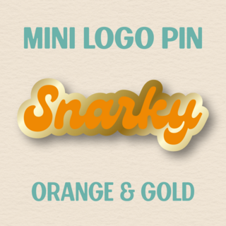 Snarky Logo Mini Pin - Orange and Gold