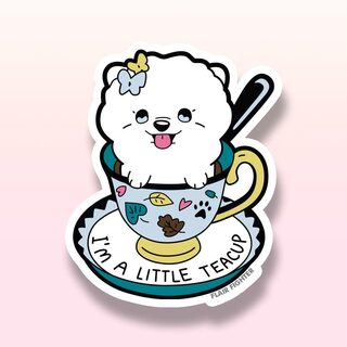 Vinyl Sticker "I'm A Little Teacup" Pomeranian