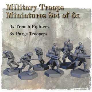 CARBON GREY military miniatures set (x6)