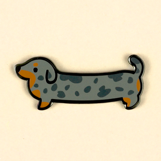 Weenie Dog Pin - Short Coat Dapple Blue