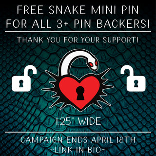 Snake Heart Lock mini pin