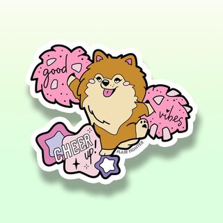 Vinyl Sticker "Good Vibes" Pomeranian