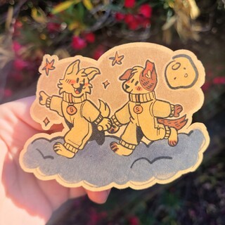 Belka & Strelka Kraft Paper Sticker