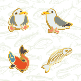 Filler Pins | 4-Pin Gulls & Fish Set