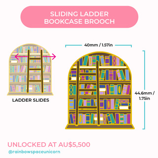 Sliding Ladder Bookcase Brooch