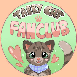 Tabby Cat Fanclub Button Pin