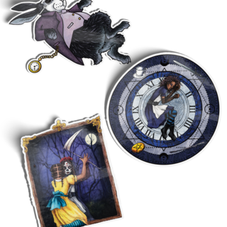 3pk Shadows of Wonderland Die-Cut Stickers