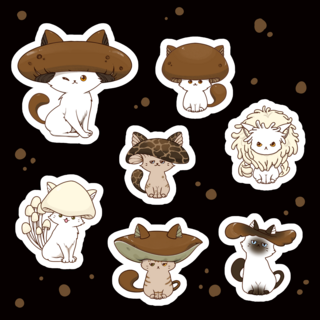 Edible Meowshrooms Mini Sticker Set