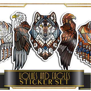 Set of 5 Stickers- Visionary Vultures 3