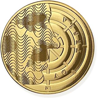 One (1) 24K Gold Vermeil Currents Coin